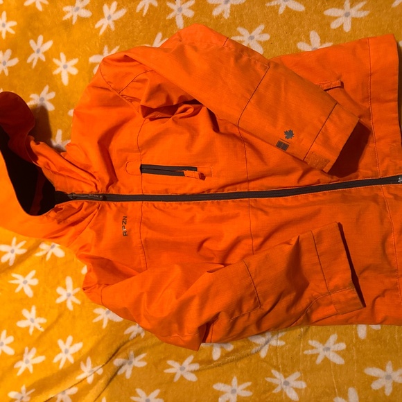 RPZN Canadian ski jacket youth small with powder skirt Orange Kids Jacket - Picture 5 of 6